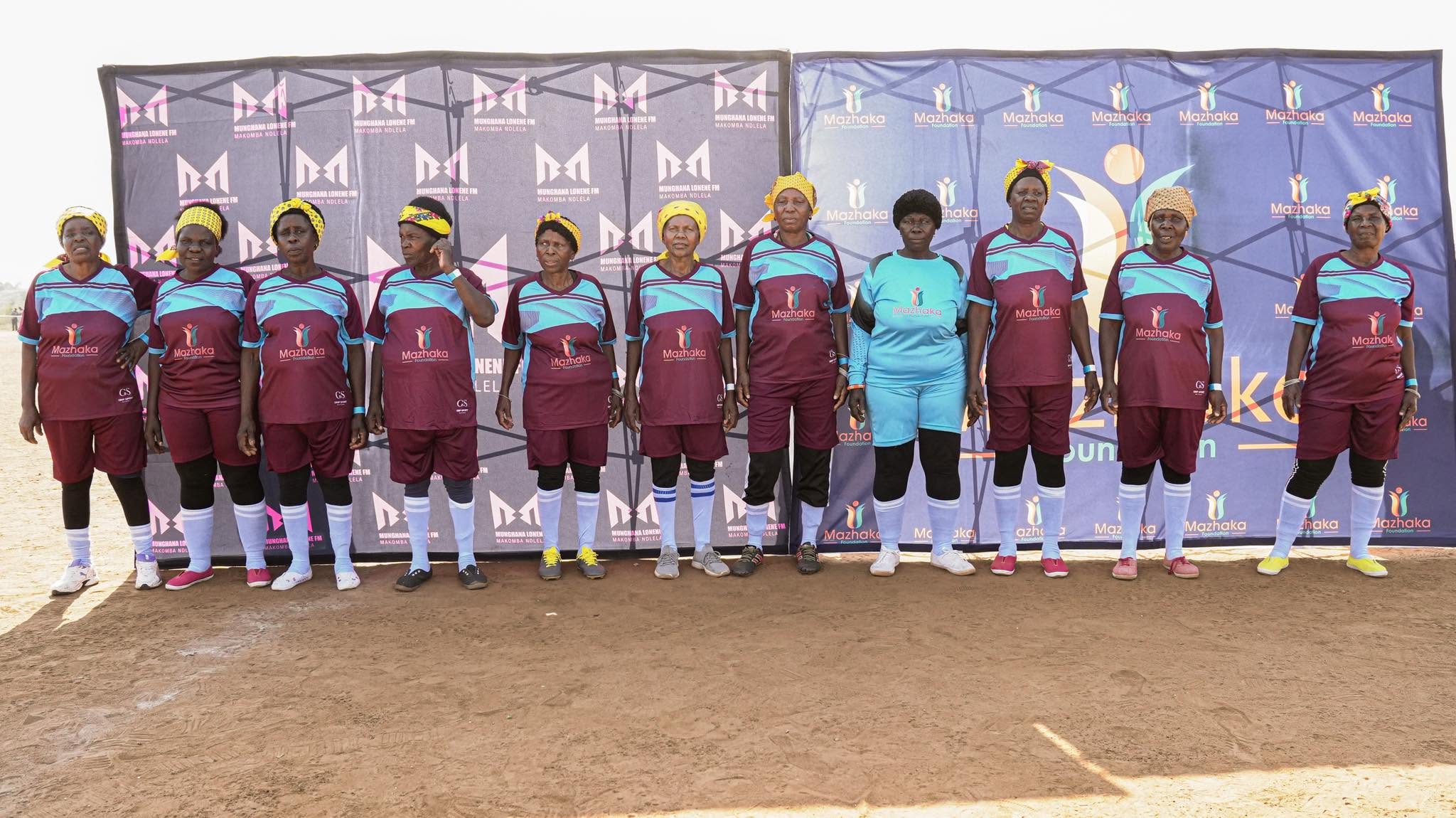 A football team lines up before play