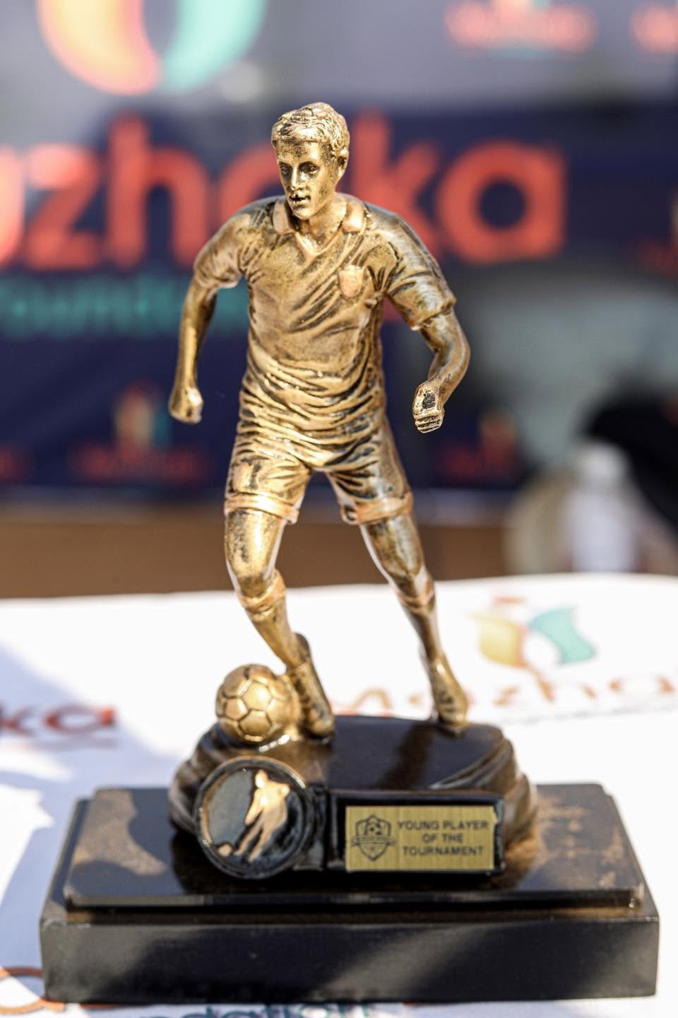 A football trophy at the tournament