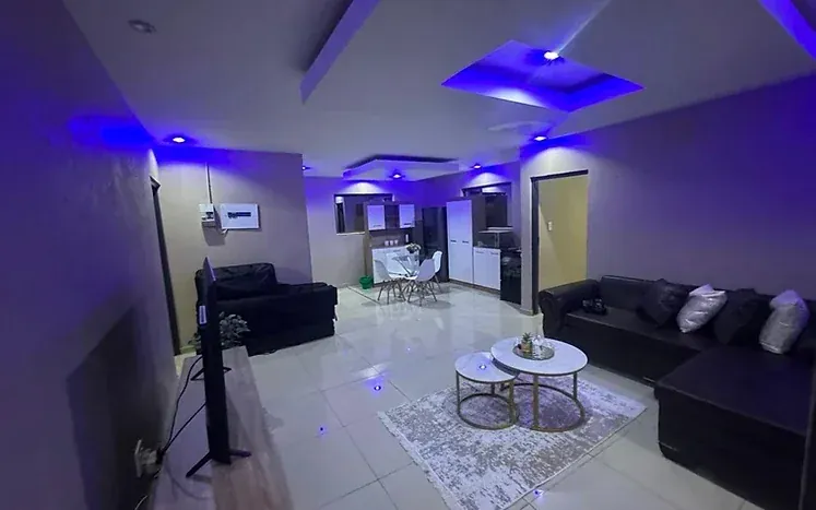 Living room of the newly built home